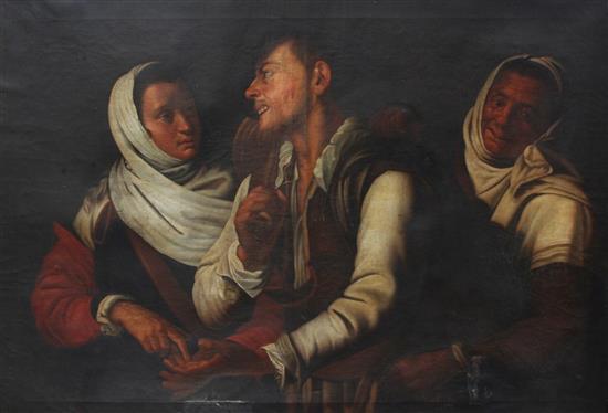 After Simon Vouet (1590-1649) The Fortune Teller 37.5 x 52in.